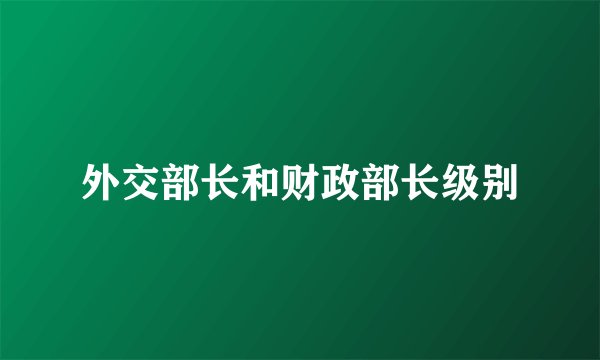 外交部长和财政部长级别