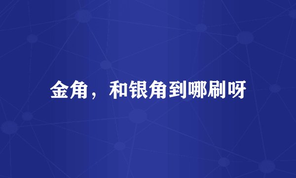 金角，和银角到哪刷呀