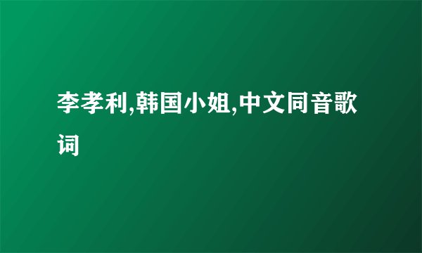 李孝利,韩国小姐,中文同音歌词