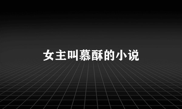 女主叫慕酥的小说