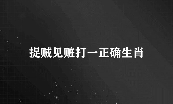 捉贼见赃打一正确生肖