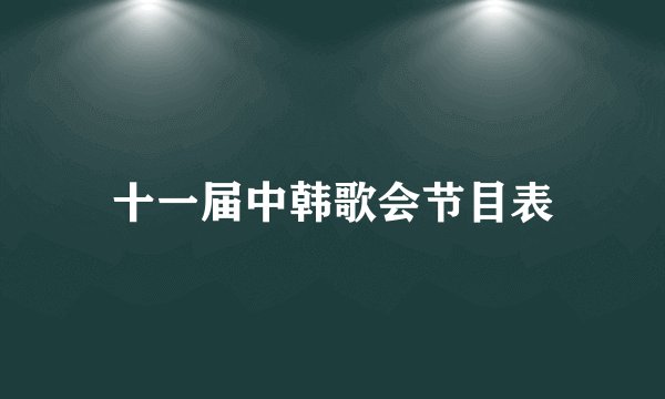 十一届中韩歌会节目表