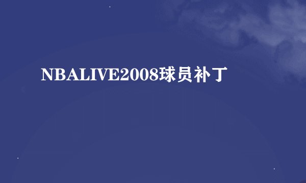 NBALIVE2008球员补丁
