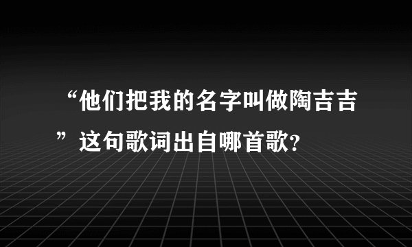 “他们把我的名字叫做陶吉吉”这句歌词出自哪首歌？