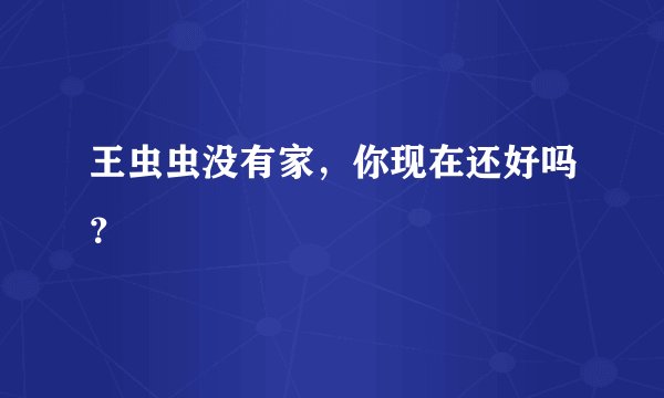 王虫虫没有家，你现在还好吗？
