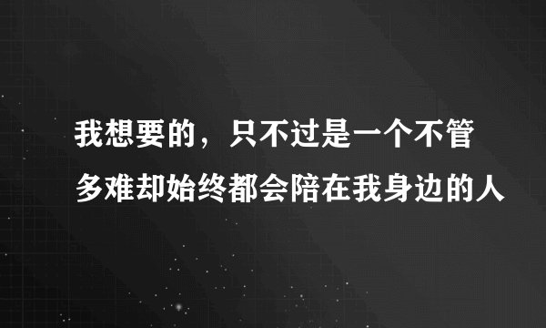 我想要的，只不过是一个不管多难却始终都会陪在我身边的人