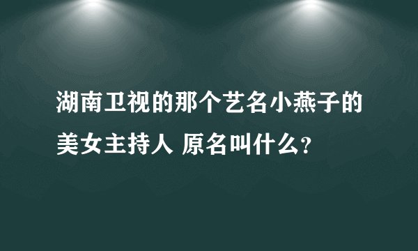 湖南卫视的那个艺名小燕子的美女主持人 原名叫什么？
