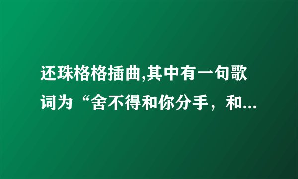 还珠格格插曲,其中有一句歌词为“舍不得和你分手，和你~~”请问这首歌的名字。