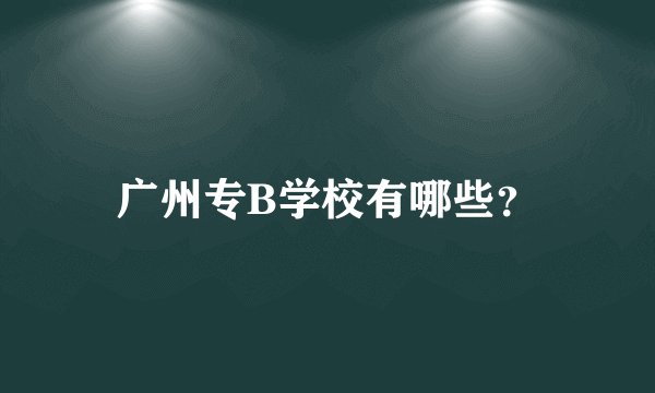 广州专B学校有哪些？