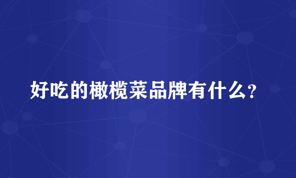 好吃的橄榄菜品牌有什么？