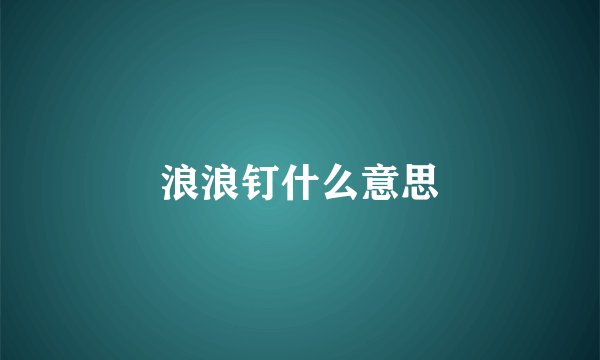 浪浪钉什么意思