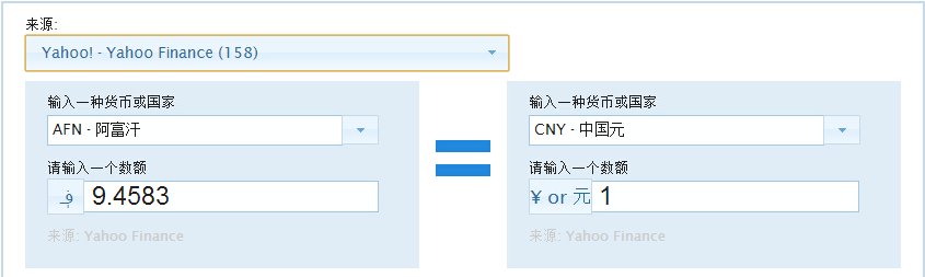 阿富汗货币现在与人民币的汇率是多少?