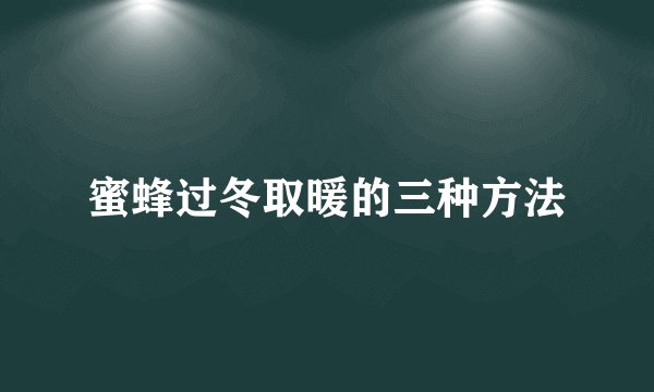 蜜蜂过冬取暖的三种方法