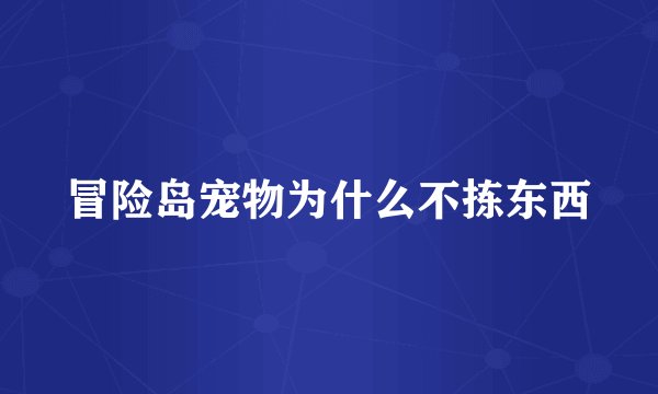 冒险岛宠物为什么不拣东西