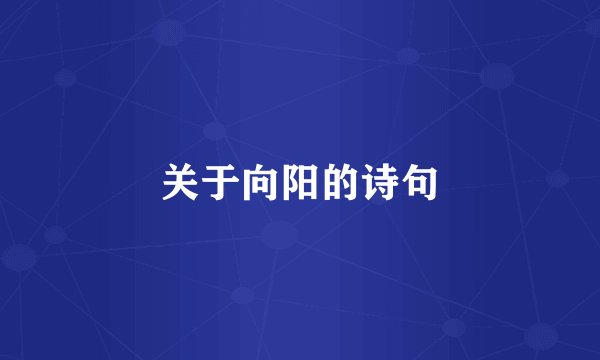关于向阳的诗句