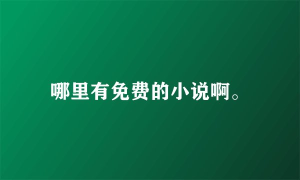 哪里有免费的小说啊。