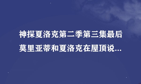 神探夏洛克第二季第三集最后莫里亚蒂和夏洛克在屋顶说了什么？莫里亚蒂为什么自杀？