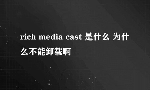 rich media cast 是什么 为什么不能卸载啊
