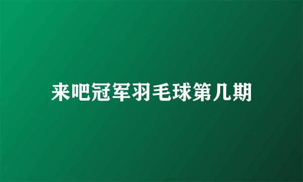 来吧冠军羽毛球第几期