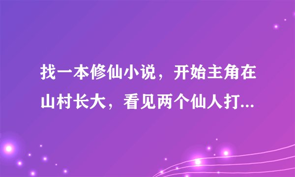 找一本修仙小说，开始主角在山村长大，看见两个仙人打架，然后救了其中一个年纪大的，还把他送到城里。