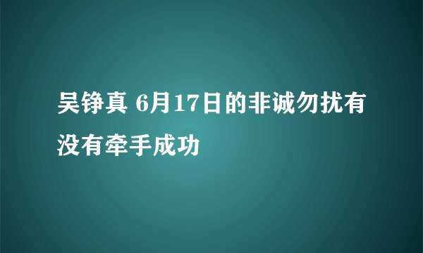 吴铮真 6月17日的非诚勿扰有没有牵手成功