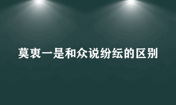莫衷一是和众说纷纭的区别