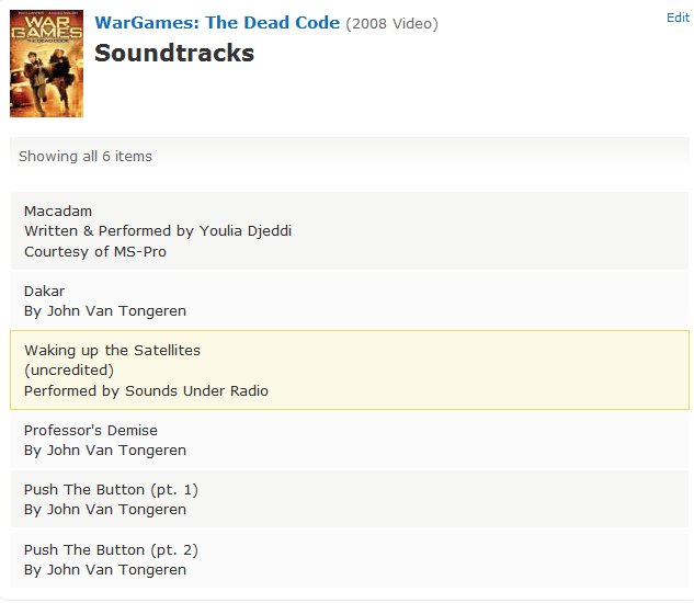 电影 《战争游戏2死亡代码 》 片尾曲satllites谁唱的