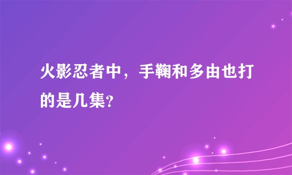 火影忍者中，手鞠和多由也打的是几集？