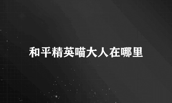 和平精英喵大人在哪里