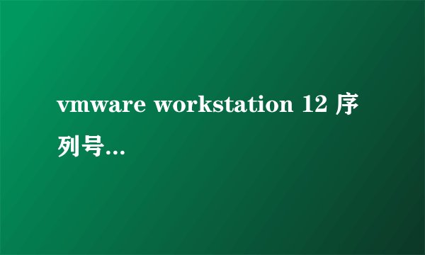 vmware workstation 12 序列号，急用！please！