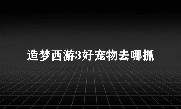 造梦西游3好宠物去哪抓