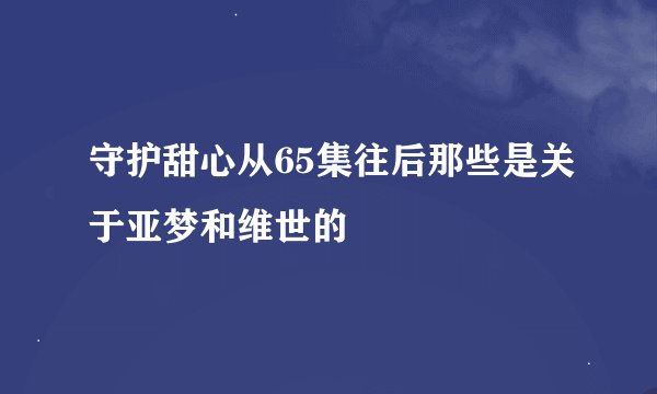 守护甜心从65集往后那些是关于亚梦和维世的