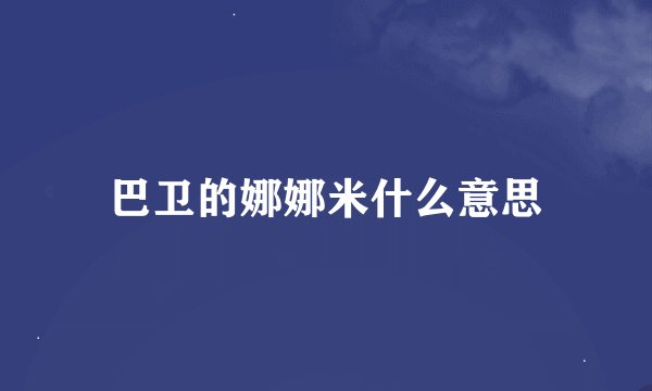 巴卫的娜娜米什么意思
