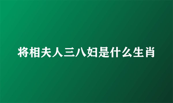 将相夫人三八妇是什么生肖