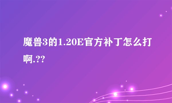 魔兽3的1.20E官方补丁怎么打啊.??