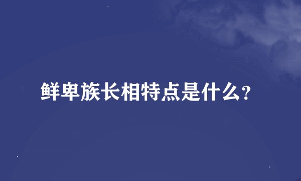 鲜卑族长相特点是什么？