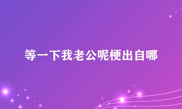 等一下我老公呢梗出自哪