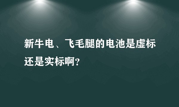 新牛电、飞毛腿的电池是虚标还是实标啊？