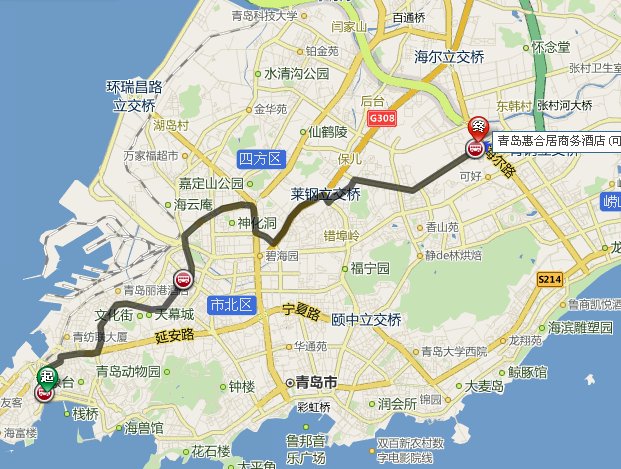 从青岛火车站到惠合居商务酒店坐几路公交车过去