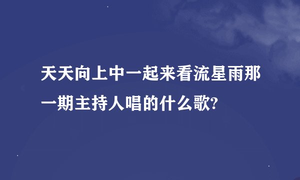 天天向上中一起来看流星雨那一期主持人唱的什么歌?
