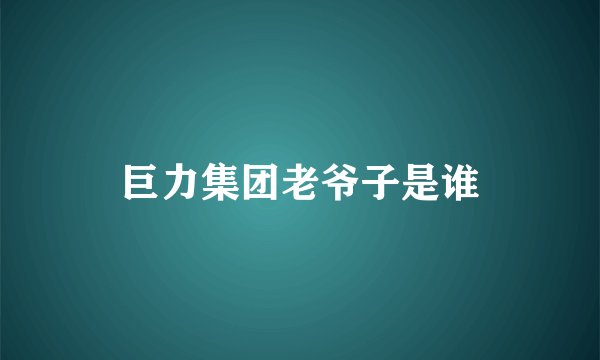 巨力集团老爷子是谁
