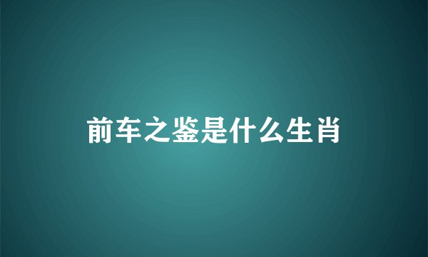 前车之鉴是什么生肖