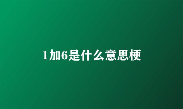 1加6是什么意思梗