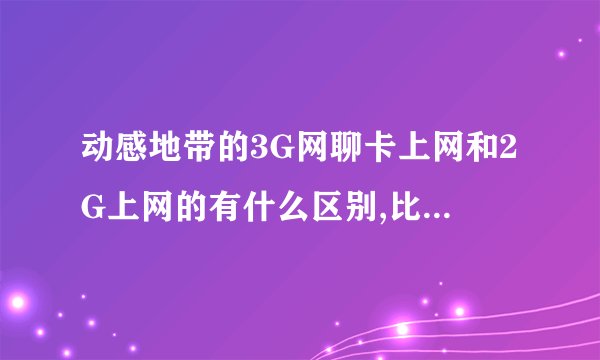 动感地带的3G网聊卡上网和2G上网的有什么区别,比较耗流量吗?