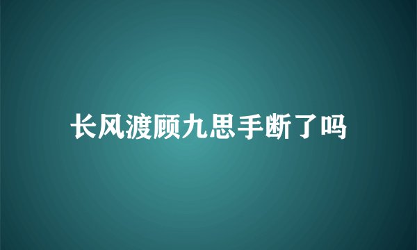 长风渡顾九思手断了吗