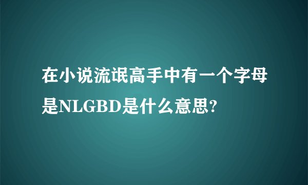 在小说流氓高手中有一个字母是NLGBD是什么意思?