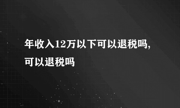 年收入12万以下可以退税吗,可以退税吗