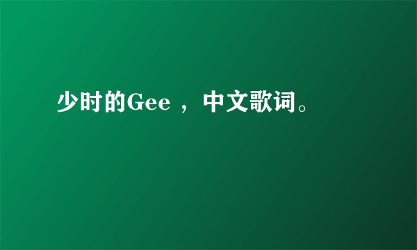 少时的Gee ，中文歌词。