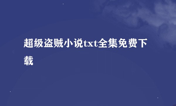 超级盗贼小说txt全集免费下载