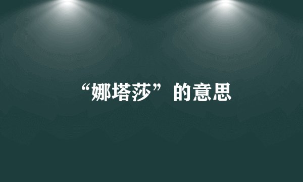 “娜塔莎”的意思